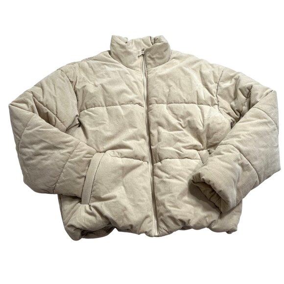 ALO Yoga Corduroy Stage Puffer Jacket in Bone - Picture 1 of 6
